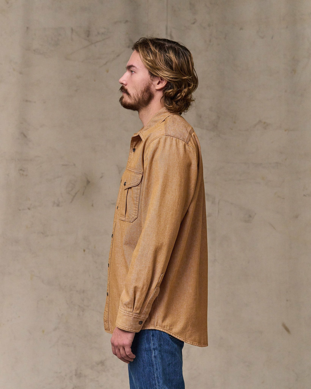 Men Filson Denim Guide Shirt - Harvest Tan