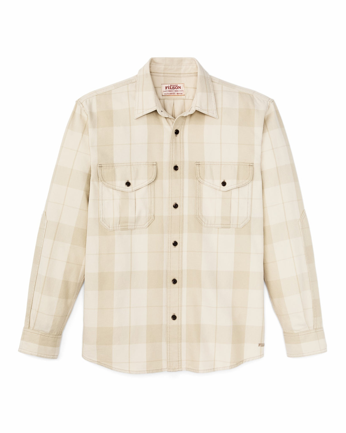 Men Filson Vintage Wash Alaskan Guide Shirt - Sand / Stone Plaid