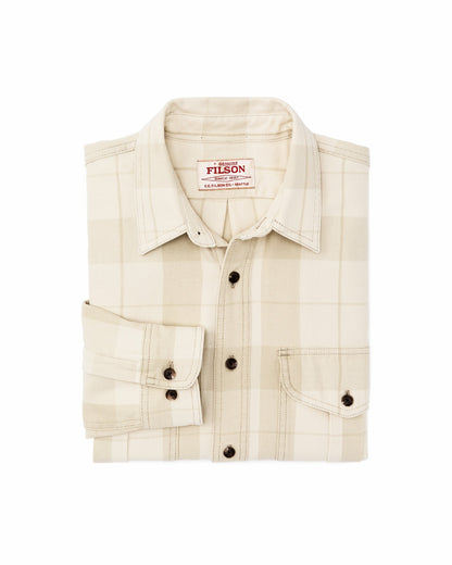 Men Filson Vintage Wash Alaskan Guide Shirt - Sand / Stone Plaid