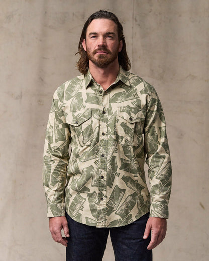 Men Filson Lightweight Alaskan Guide Shirt - Khaki / Print