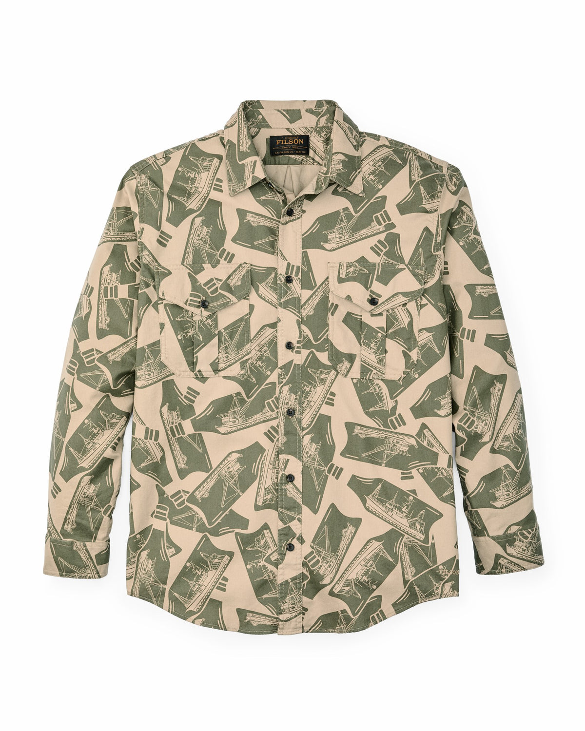 Men Filson Lightweight Alaskan Guide Shirt - Khaki / Print