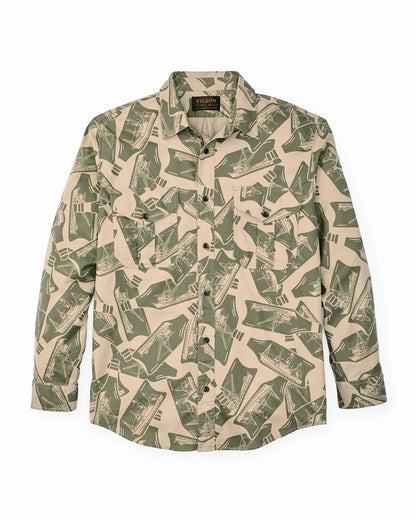 Men Filson Lightweight Alaskan Guide Shirt - Khaki / Print
