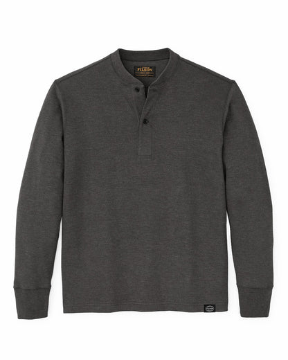 Men Filson Waffle Knit Henley - Charcoal