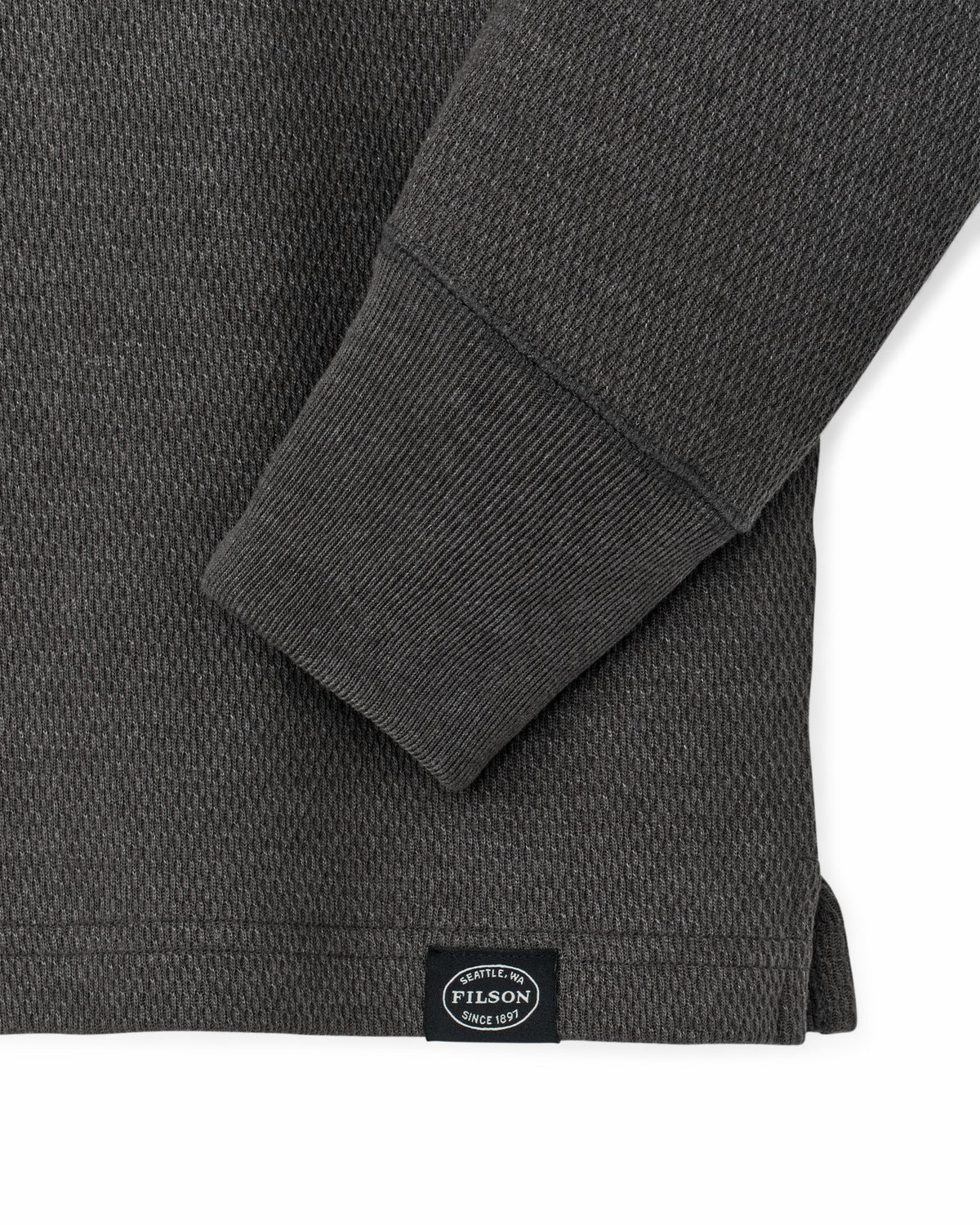 Men Filson Waffle Knit Henley - Charcoal