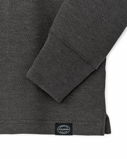 Men Filson Waffle Knit Henley - Charcoal