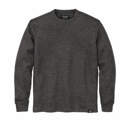 Men Filson Men's Waffle Knit Thermal Crewneck Sweatshirt — Charcoal