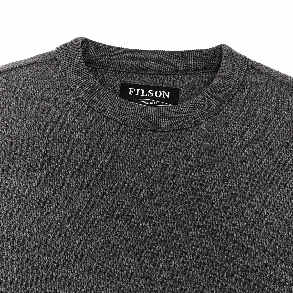 Men Filson Men's Waffle Knit Thermal Crewneck Sweatshirt — Charcoal