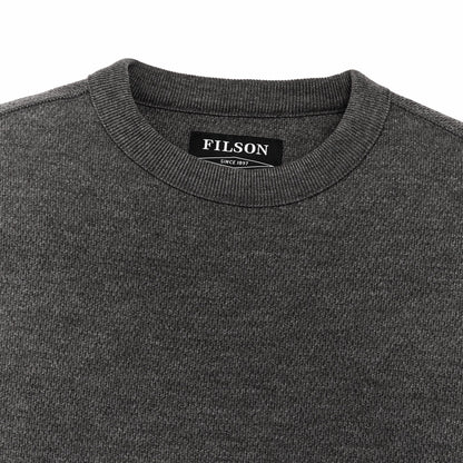 Men Filson Men's Waffle Knit Thermal Crewneck Sweatshirt — Charcoal