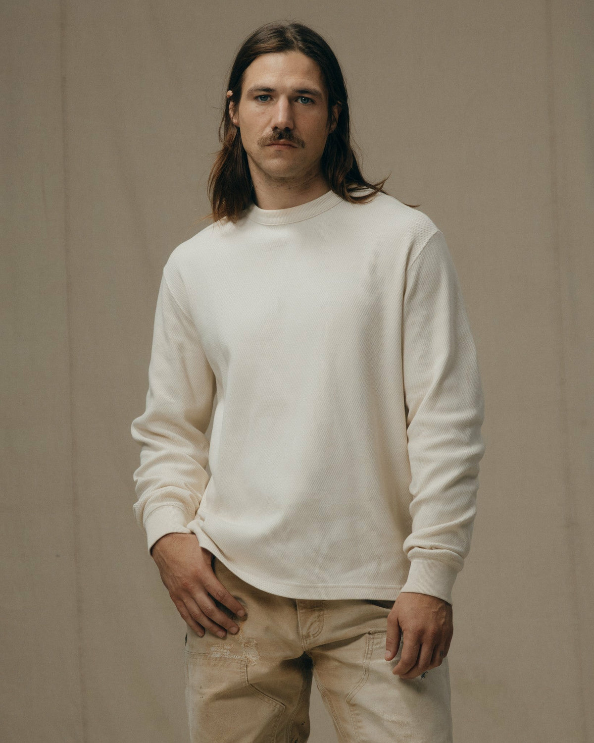 Men Filson Waffle Knit Thermal Crewneck