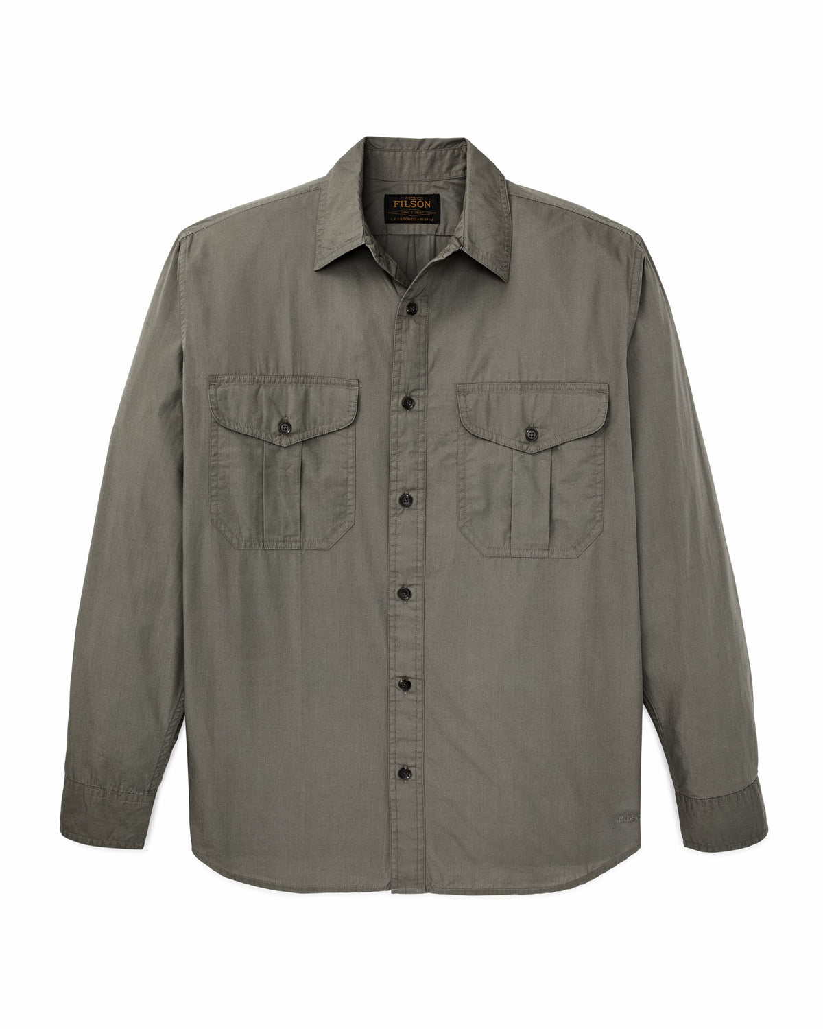 Men Filson Filson's Washed Feather Cloth Shirt - Olive Gray