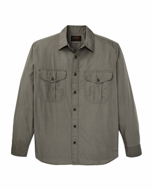 Men Filson Filson's Washed Feather Cloth Shirt - Olive Gray