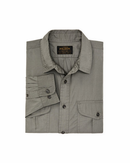 Men Filson Filson's Washed Feather Cloth Shirt - Olive Gray