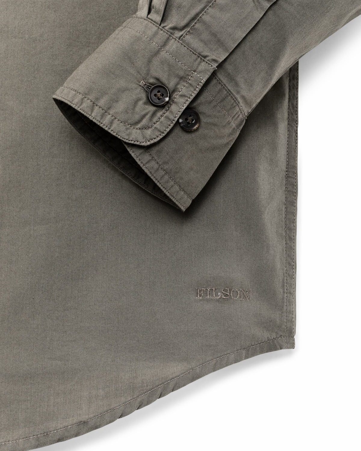 Men Filson Filson's Washed Feather Cloth Shirt - Olive Gray