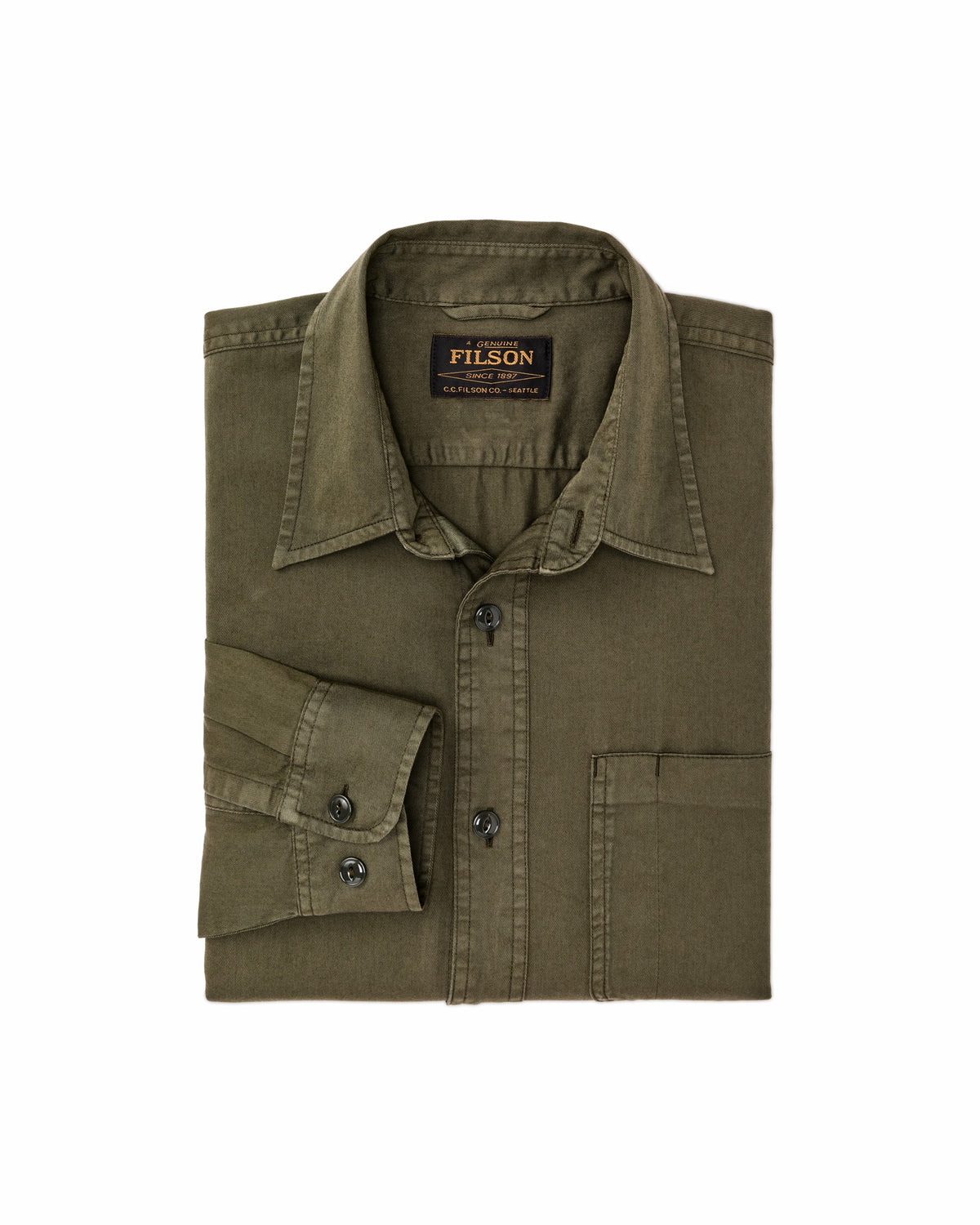 Men Filson 4.5-oz. Twill Shirt - Military Olive
