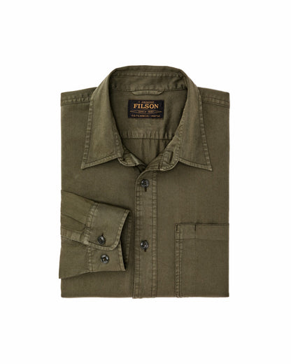 Men Filson 4.5-oz. Twill Shirt - Military Olive