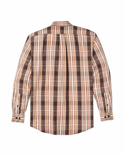 Men Filson Filson's Washed Feather Cloth Shirt - Brown Multi Plaid