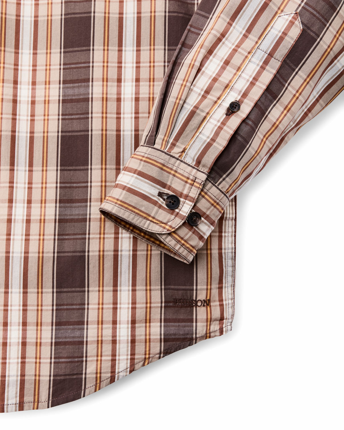 Men Filson Filson's Washed Feather Cloth Shirt - Brown Multi Plaid