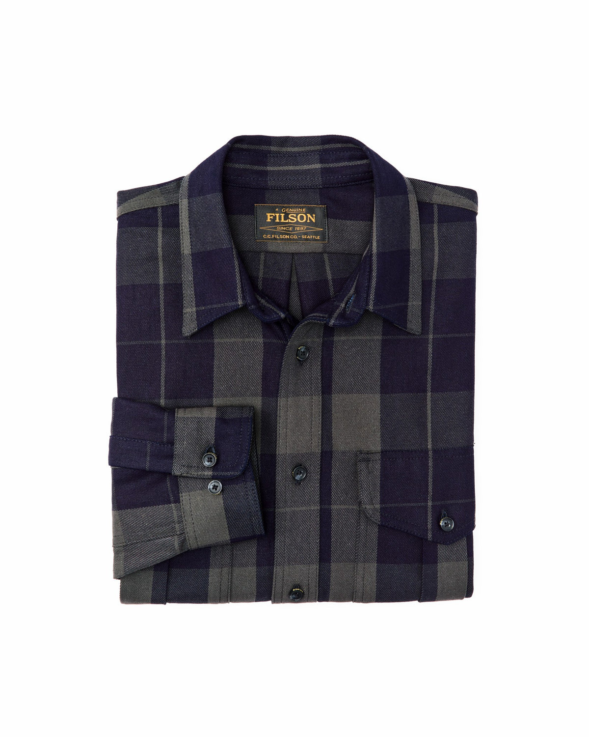 Men Filson Vintage Wash Alaskan Guide Shirt - Indigo / Faded Black
