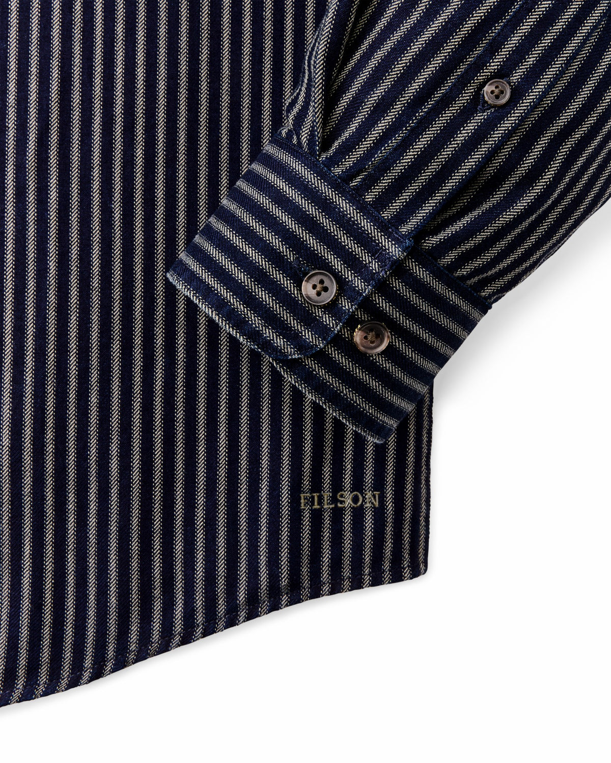 Men Filson Lightweight Alaskan Guide Shirt - Indigo / Ticking Stripe