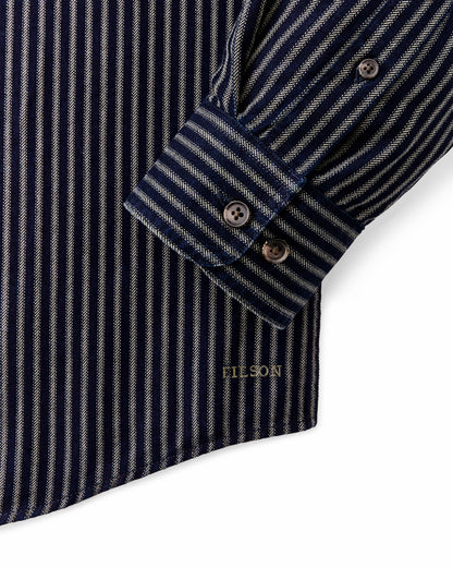 Men Filson Lightweight Alaskan Guide Shirt - Indigo / Ticking Stripe