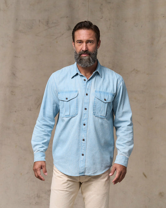 Men Filson Denim Guide Shirt - Light Indigo