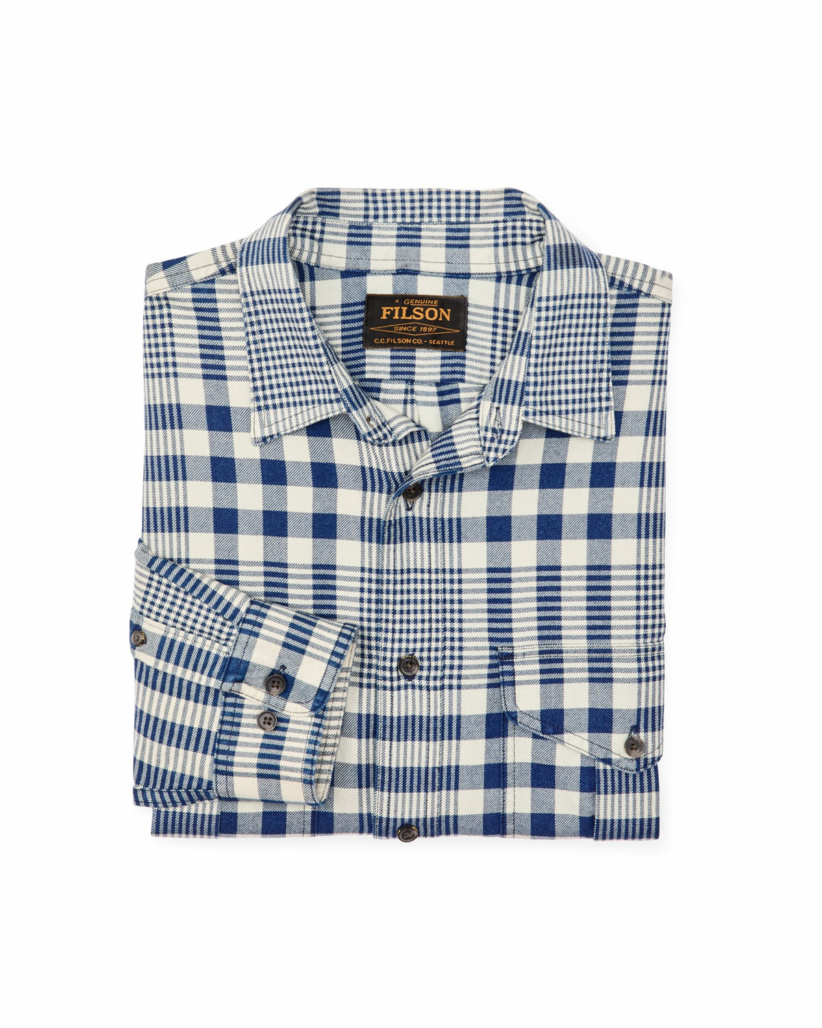 Men Filson Lightweight Alaskan Guide Shirt - Indigo Multi Plaid