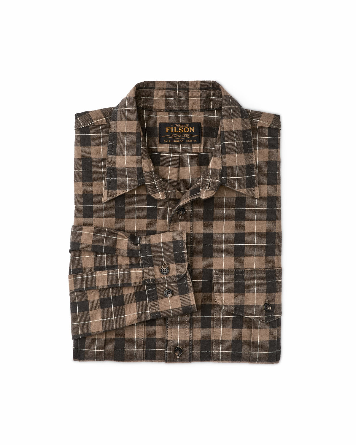 Men Filson Alaskan Guide Shirt - Light Brown / Peat / Multi Plaid