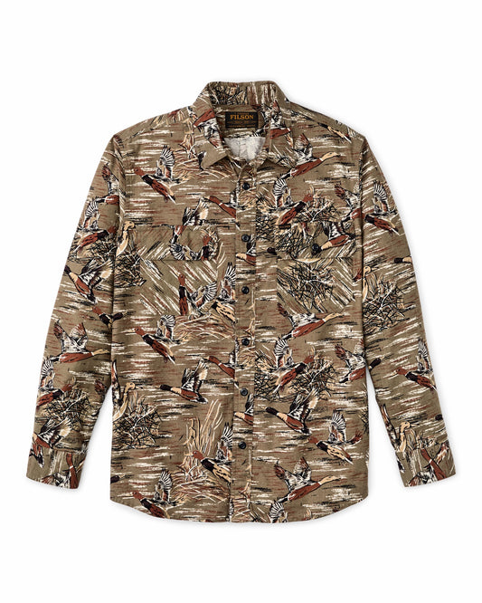 Men Filson Field Flannel Shirt - Brown / Marsh Mallards