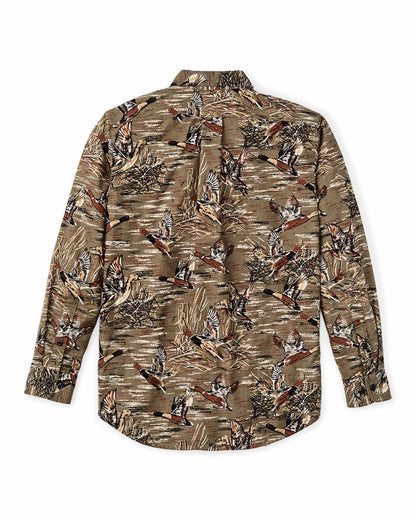 Men Filson Field Flannel Shirt - Brown / Marsh Mallards