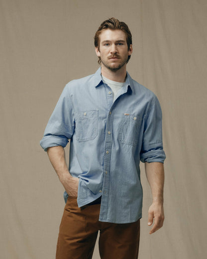 Men Filson Men's Long Sleeve Chambray CPO Shirt