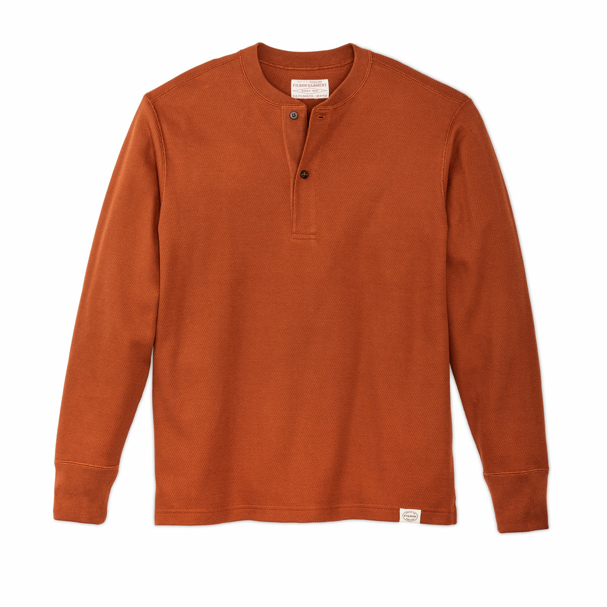 Men Filson Men's 100% Cotton Waffle Knit Henley