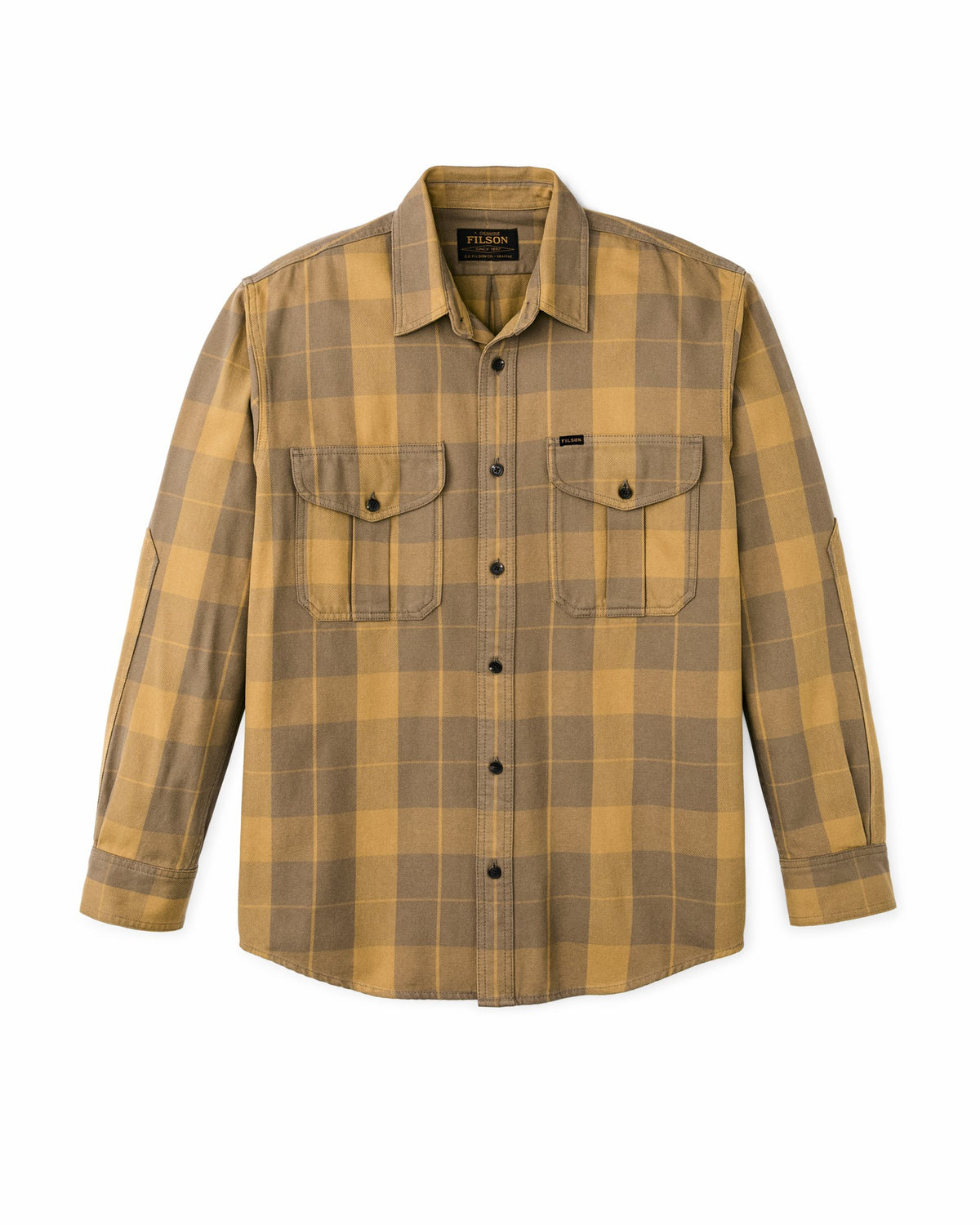 Men Filson Vintage Wash Alaskan Guide Shirt - Light Brown / Ochre Plaid