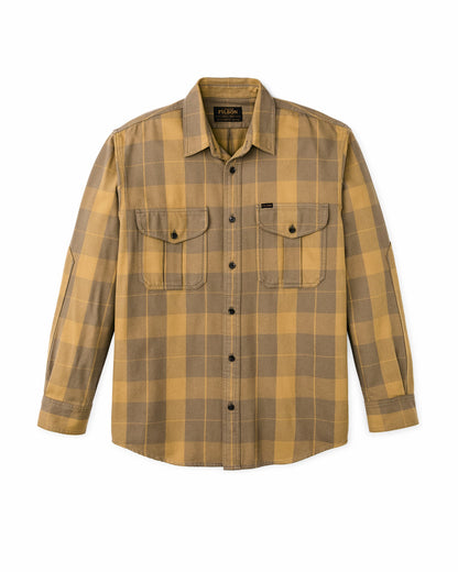 Men Filson Vintage Wash Alaskan Guide Shirt - Light Brown / Ochre Plaid