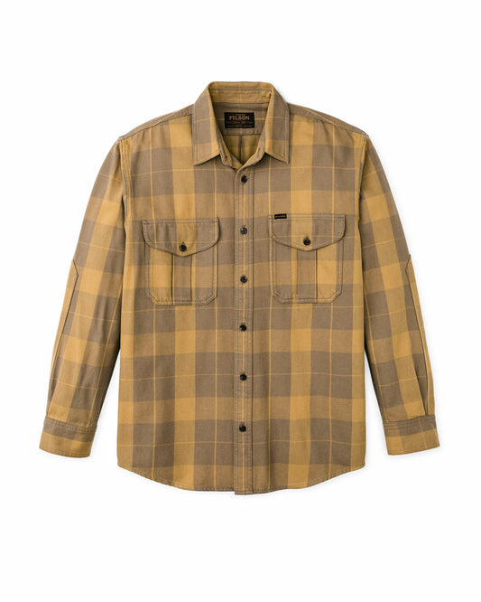 Men Filson Vintage Wash Alaskan Guide Shirt - Light Brown / Ochre Plaid