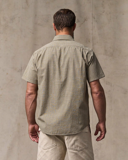 Men Filson Short Sleeve Chambray Shirt - Coffee / Natural Plaid