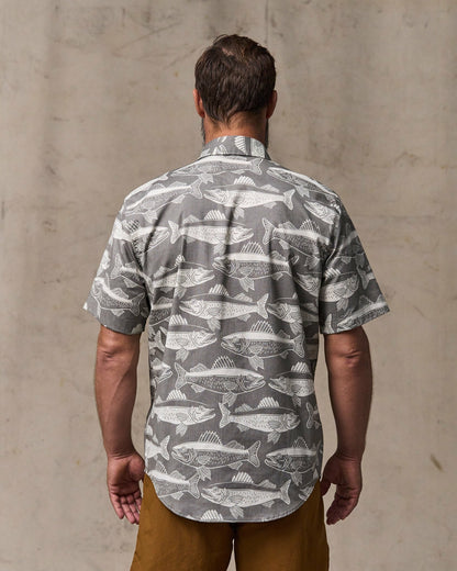 Men Filson Twin Lakes Short Sleeve Sport Shirt - Beluga / Print