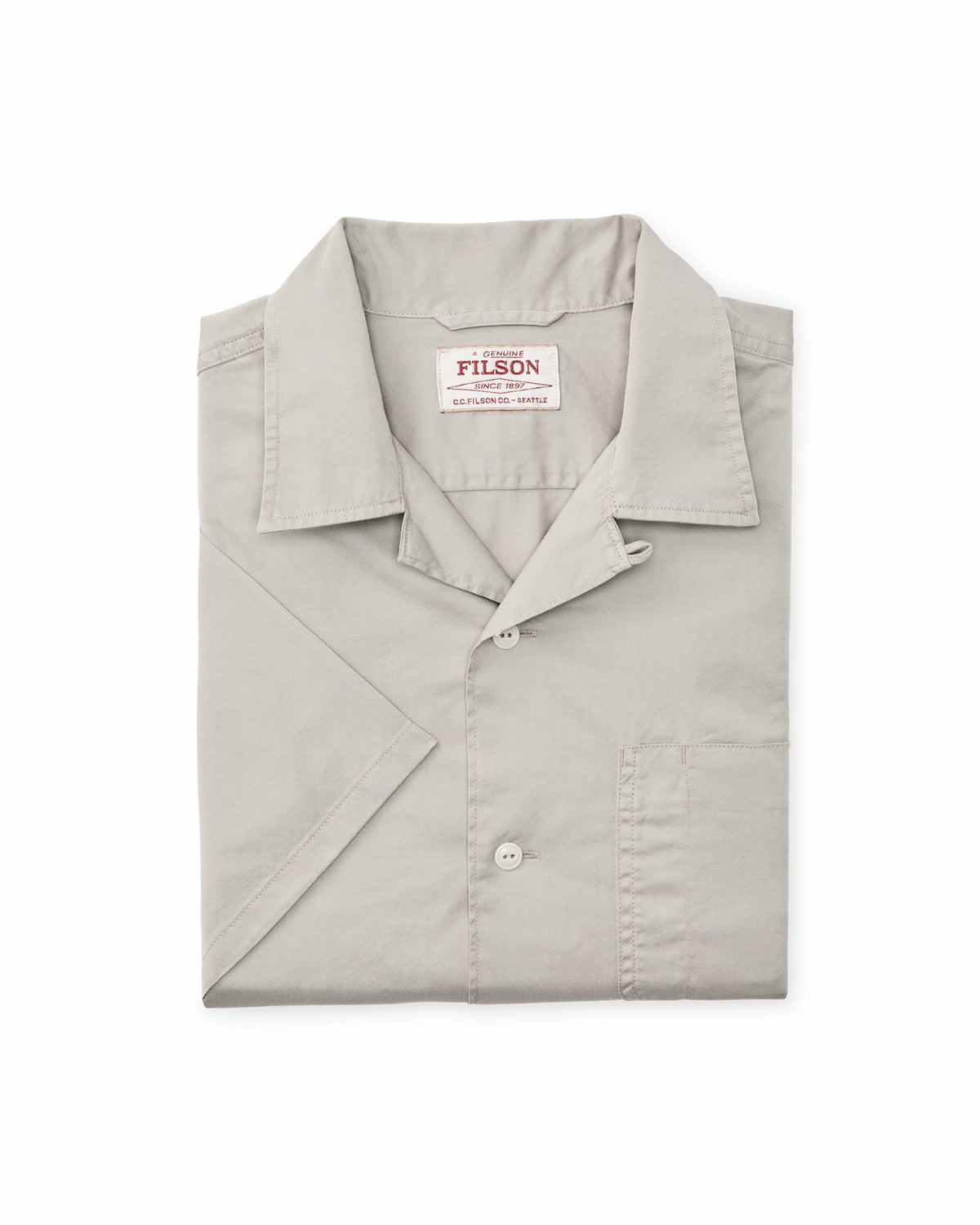 Men Filson Short Sleeve 4.5-oz. Twill Shirt - Gray Sky