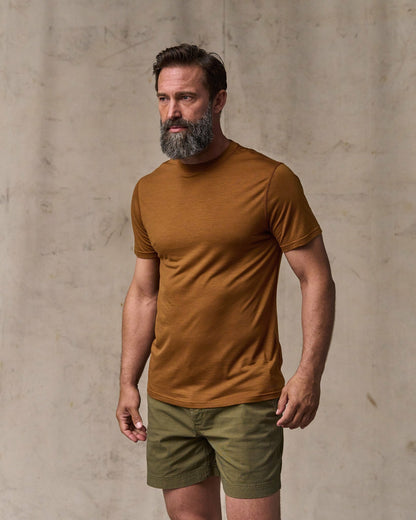 Men Filson Wool-Blend UPF T-Shirt - Whiskey