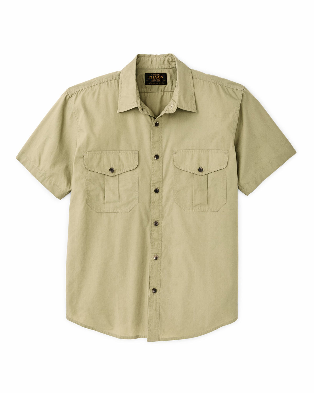 Men Filson Filson's Washed Short Sleeve Feather Cloth Shirt - Lakebed