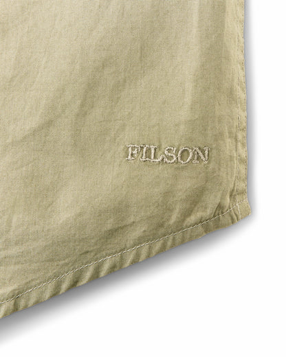 Men Filson Filson's Washed Short Sleeve Feather Cloth Shirt - Lakebed