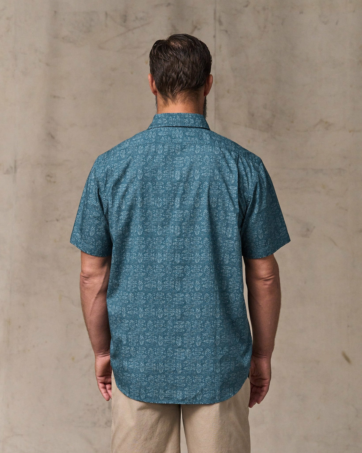 Men Filson Filson's Washed Short Sleeve Feather Cloth Shirt - Blue / Print