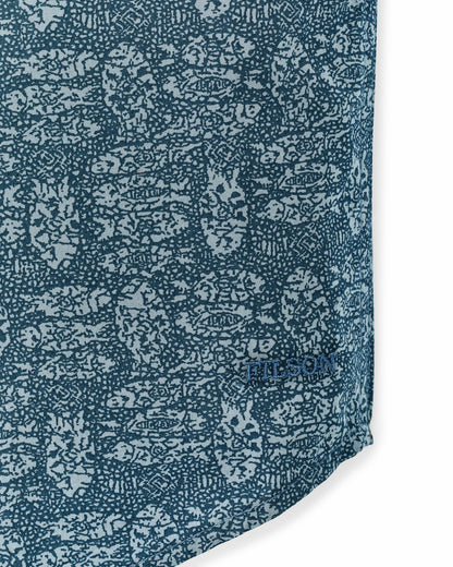 Men Filson Filson's Washed Short Sleeve Feather Cloth Shirt - Blue / Print