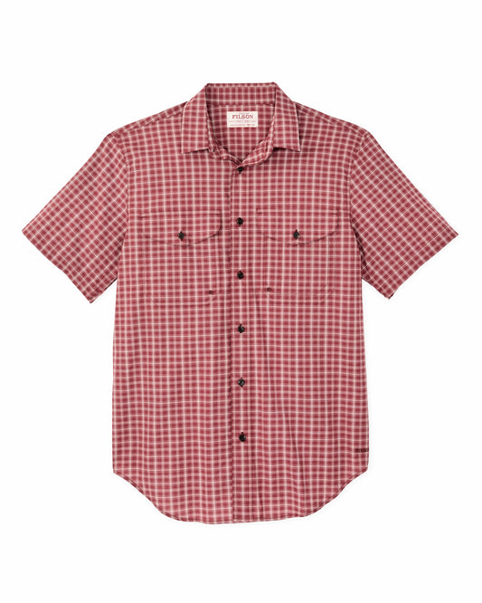Men Filson Twin Lakes Short Sleeve Sport Shirt - Brick / Cream Plaid