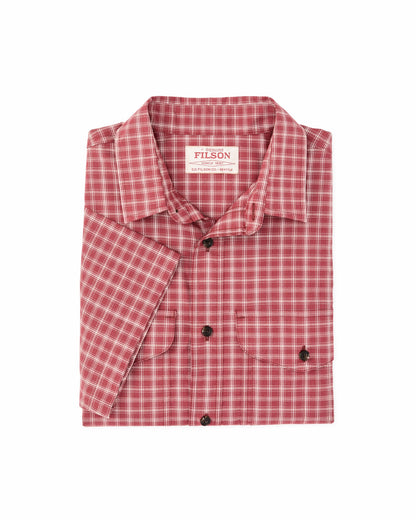 Men Filson Twin Lakes Short Sleeve Sport Shirt - Brick / Cream Plaid