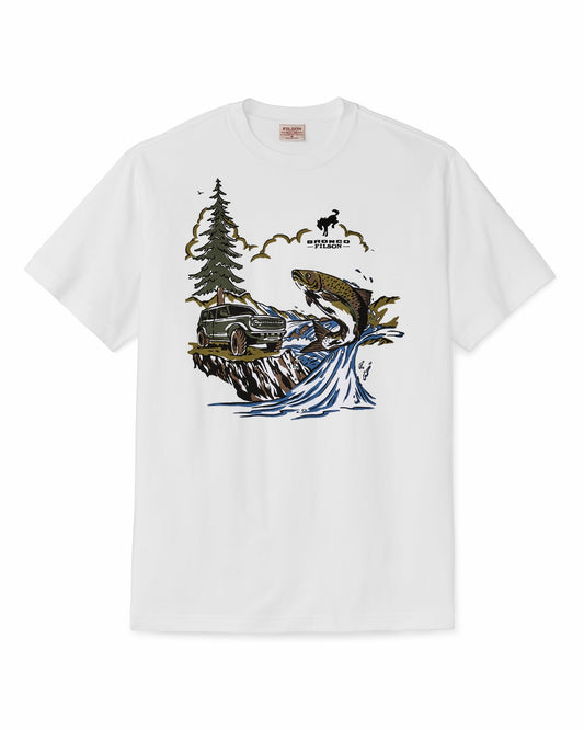 Men Filson Bronco Filson Trout Graphic T-Shirt - Bright White