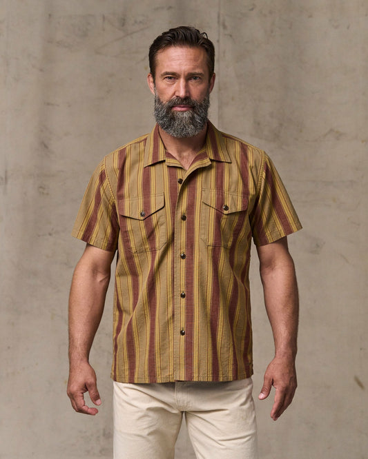 Men Filson Chambray Camp Shirt - Brick / Tan