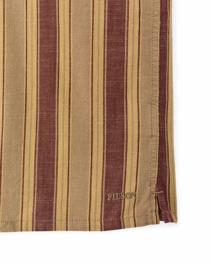 Men Filson Chambray Camp Shirt - Brick / Tan