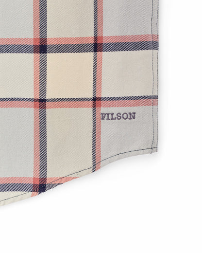 Men Filson Short Sleeve Lightweight Alaskan Guide Shirt - Light Blue / Tan Plaid