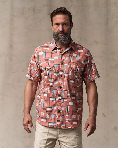 Men Filson Short Sleeve Lightweight Alaskan Guide Shirt - Russet Print