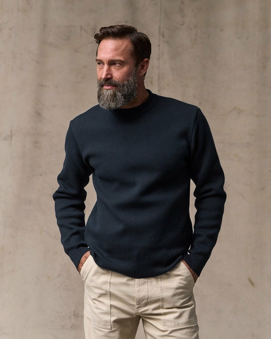 Men Filson Cotton Crewneck Guide Sweater - Dark Navy